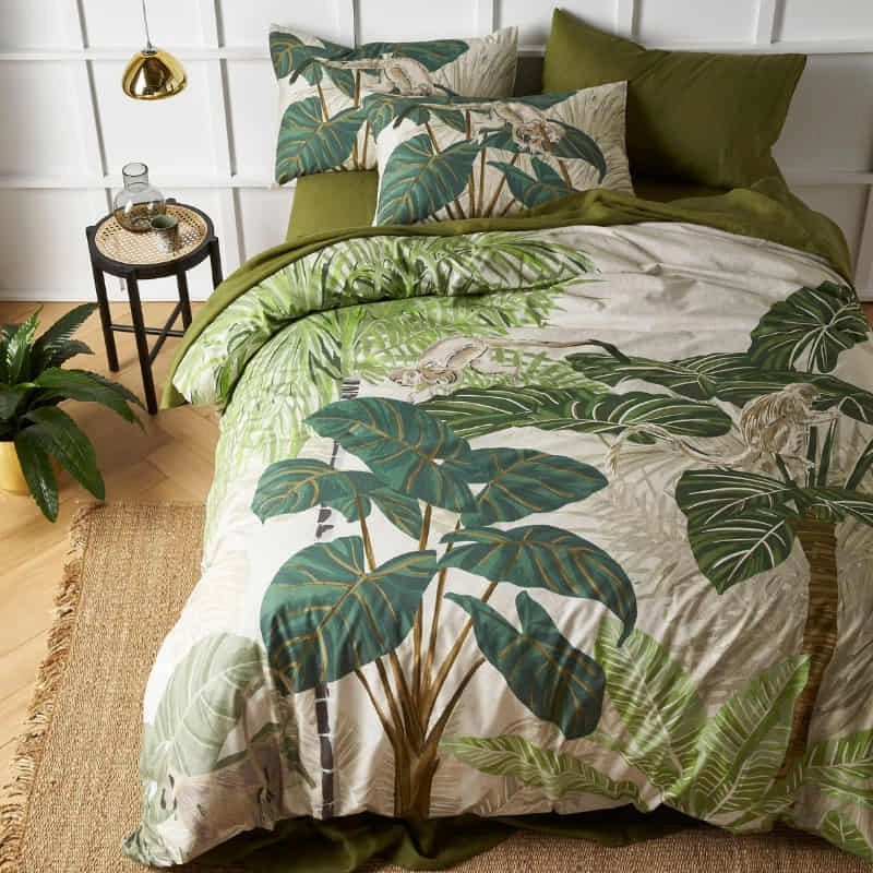 Accessorize Monkey Palms Digital Printed Cotton Quilt Cover Set