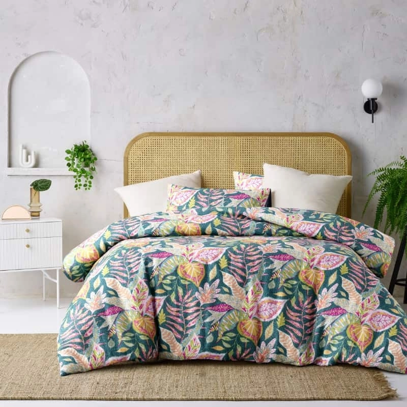 Accessorize Carmila Linen Cotton Printed Quilt Cover Set