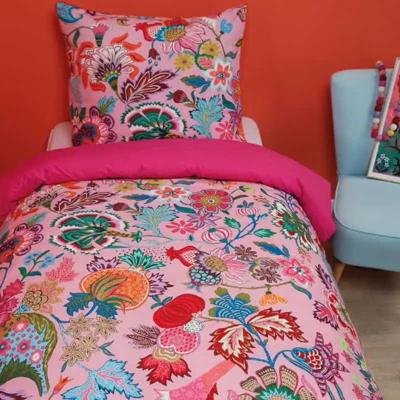 Oilily Amelie Sits Cotton Pink Quilt Cover Set