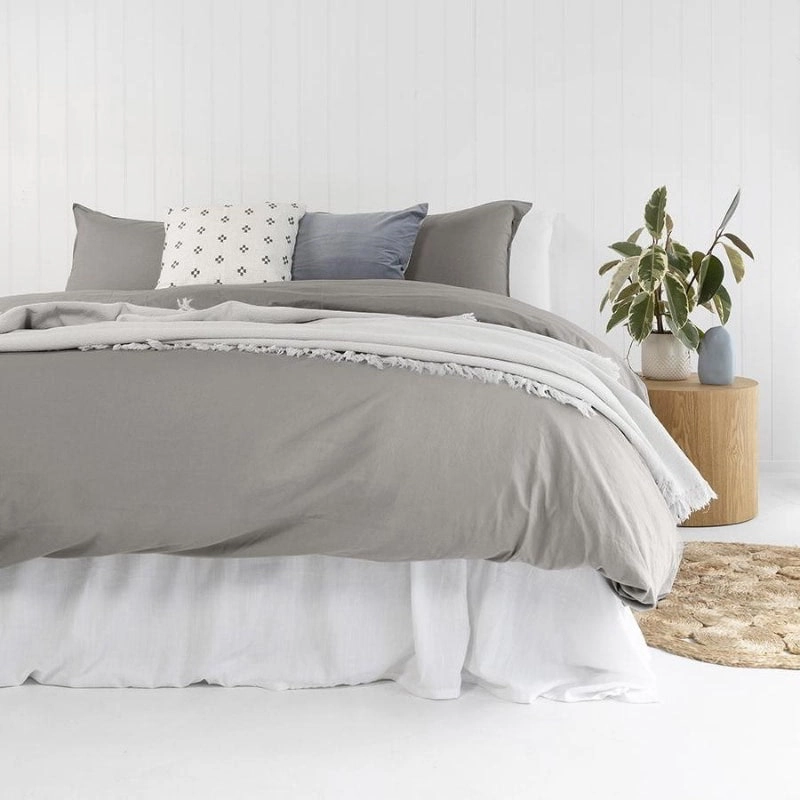 Bambury Temple Organic Cotton Grey Quilt Cover Set