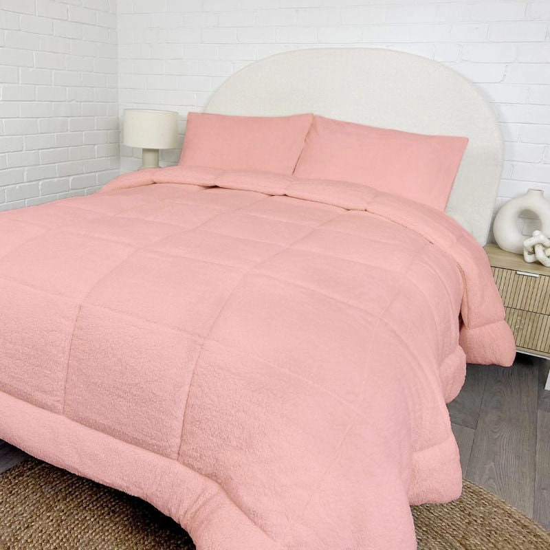 Morgan and Reid Blush Snuggle Fleece Comforter Set