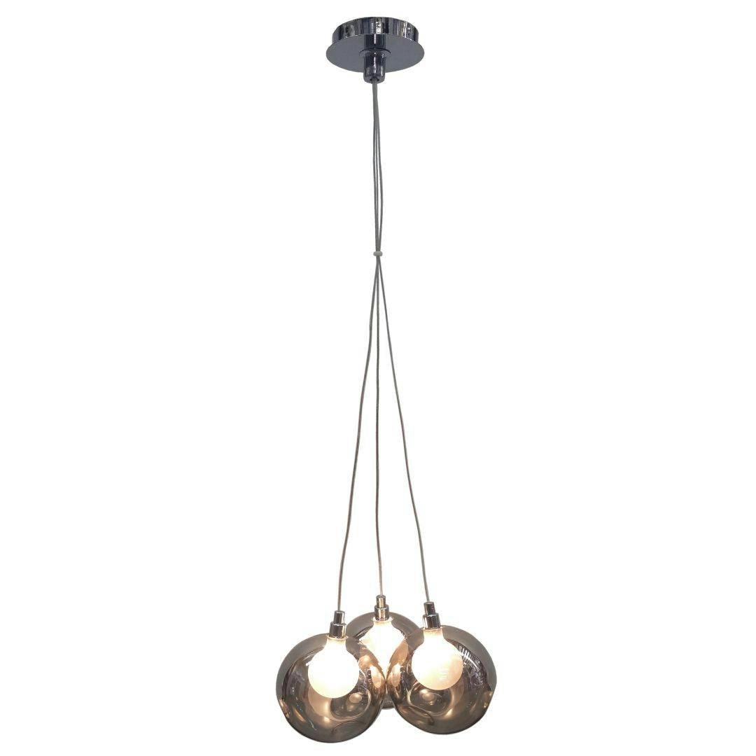 BOCCI - Replica Modern Glass Pendants - 3 Light Cluster - Grey Chrome