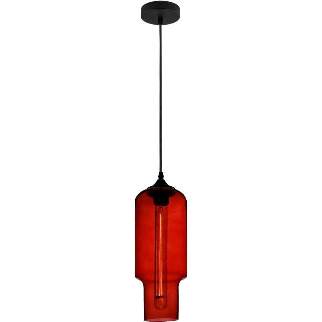 ZUCCA - Vintage Industrial Glass Pendants - Replica Jeremy Pyles - Red