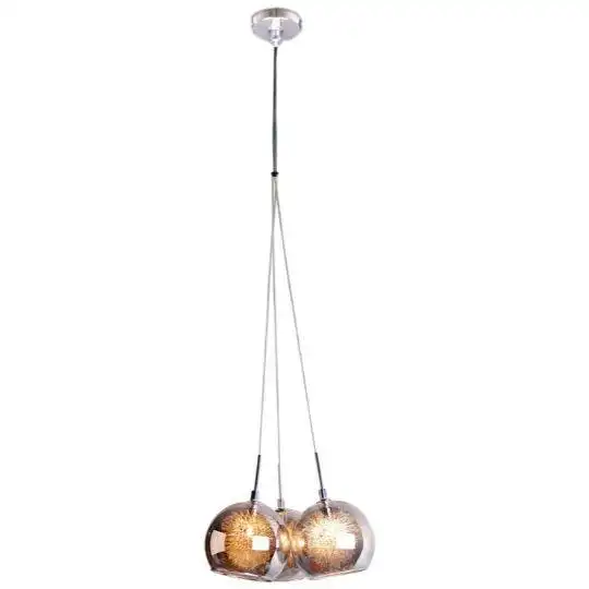 METEOR - 3 Light - Cluster Pendant - Grey / Chrome