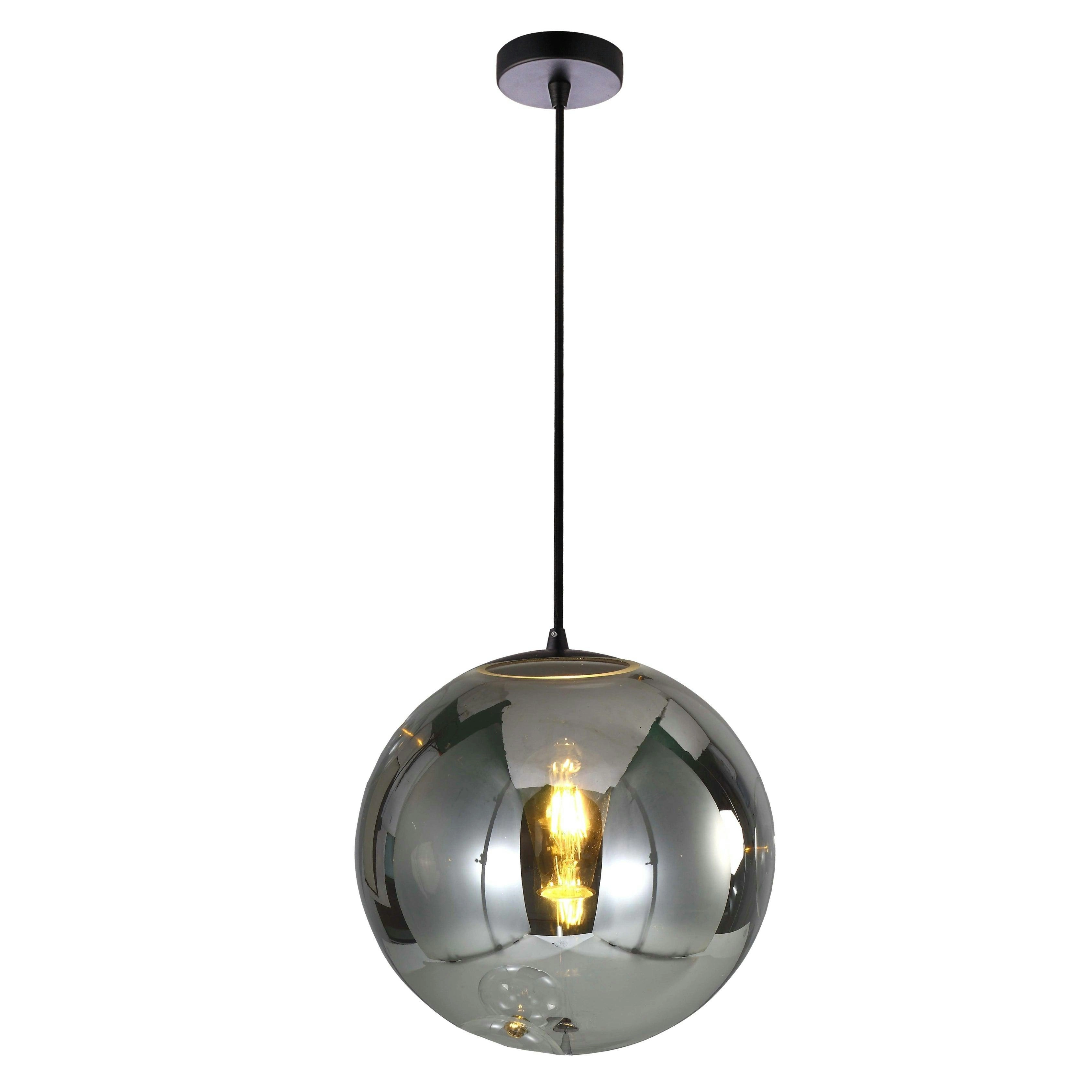 SFERA - 1 light 300mm Grey Chrome Glass Ball Pendant