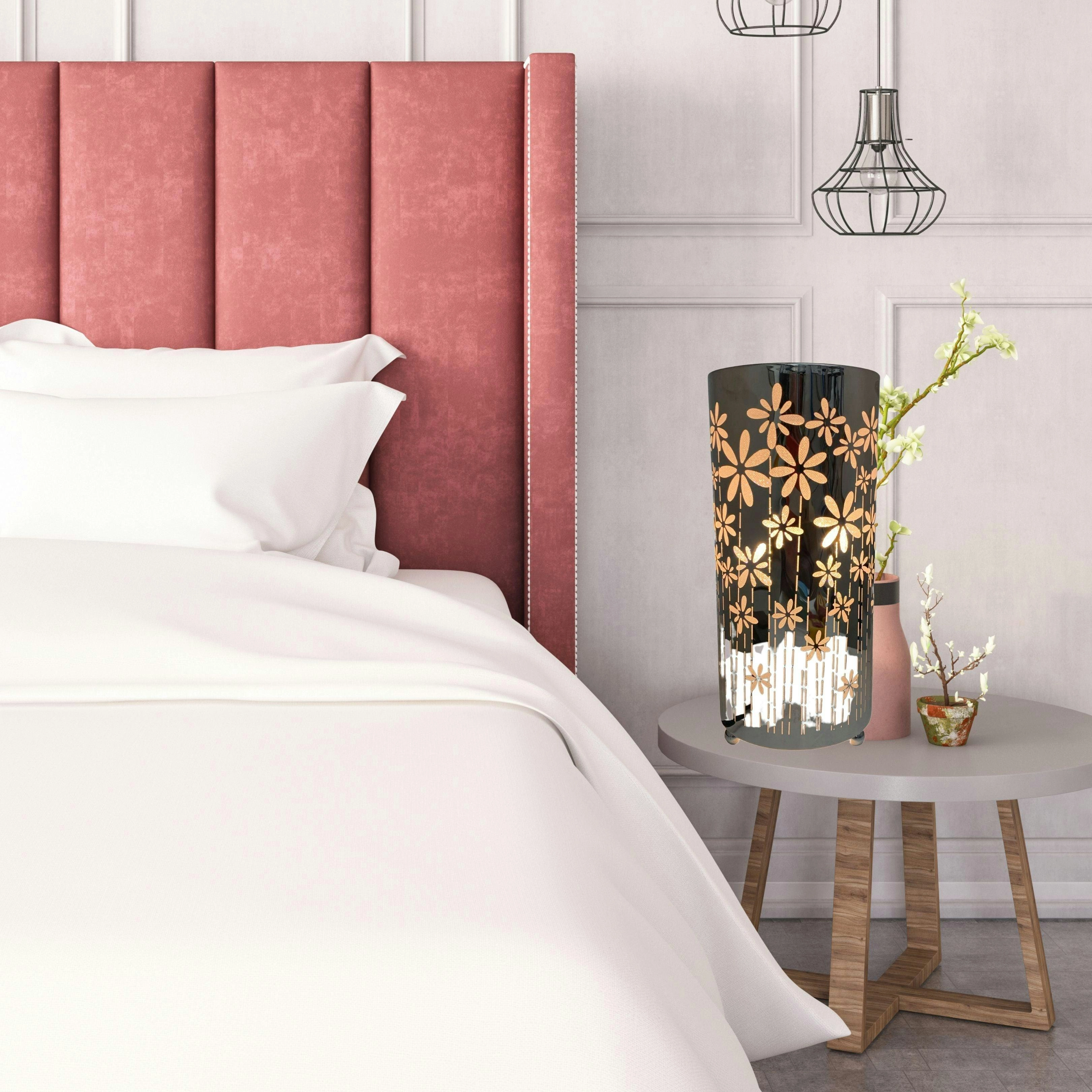 Daisy Laser Cut Chrome Table Lamp Clearance