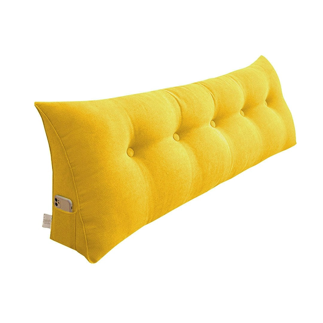 Soga 100cm Yellow Triangular Wedge Bed Pillow Headboard Backrest Bedside Tatami Cushion Home Decor