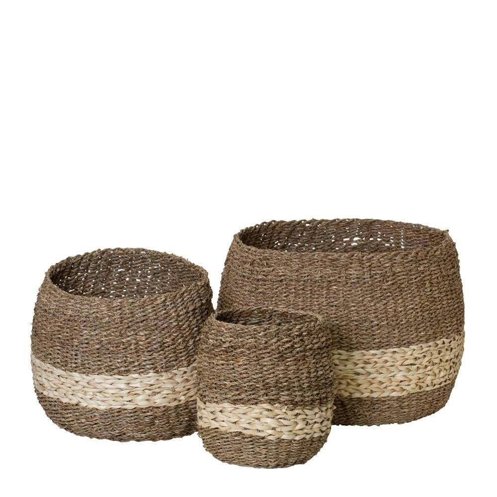 3pc J. Elliot Kenya Seagrass Basket Home Multi-Purpose Storage Container Natural