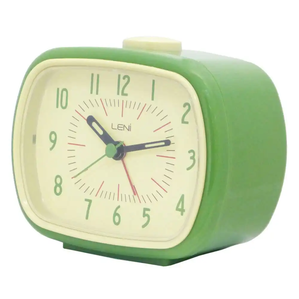Leni 11cm Retro Analogue Bedside Table Alarm Clock Desk/Desktop Home Decor Green