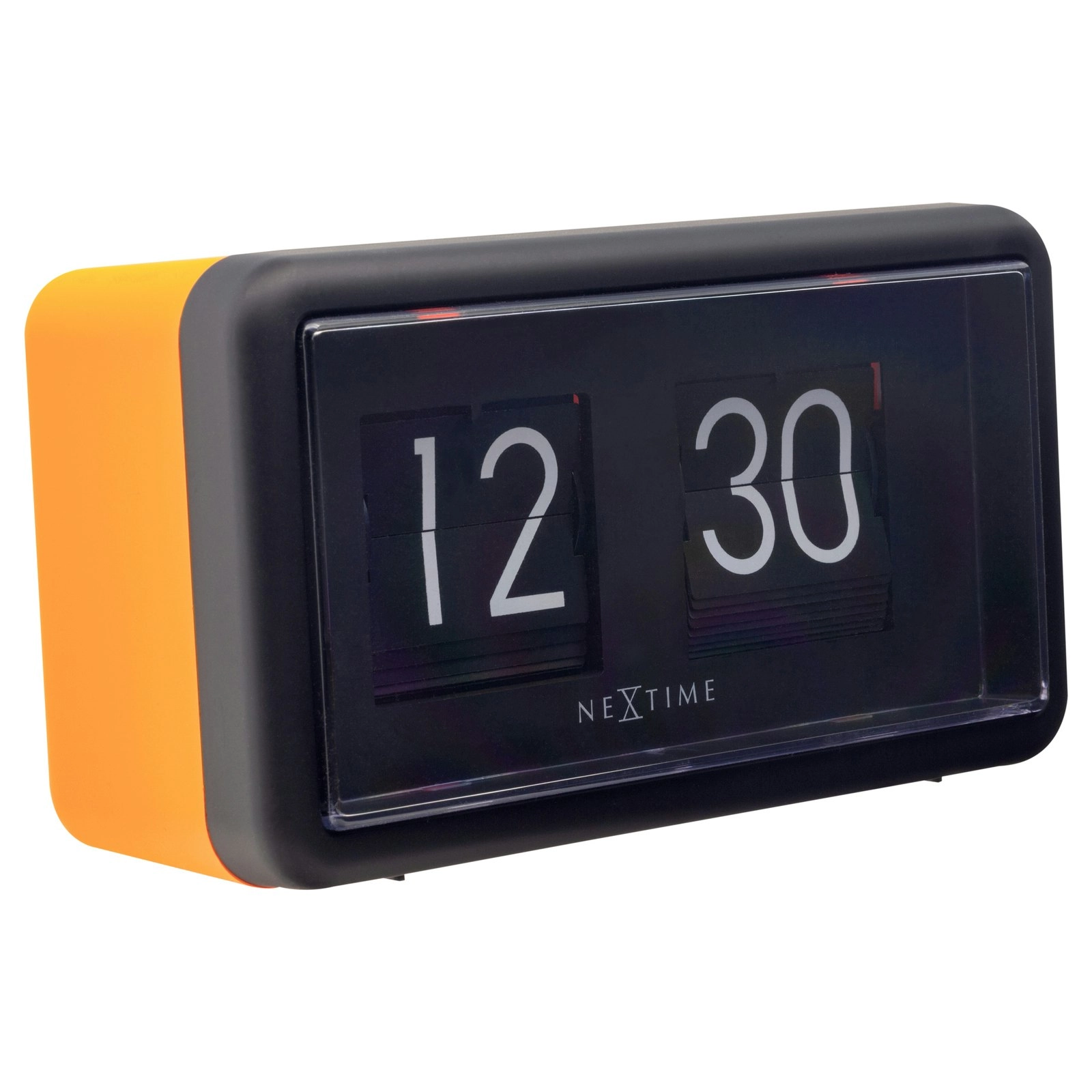 NeXtime Small 18cm Flip Clock Desk/Wall Rectangle Home/Office Decor Black/Orange