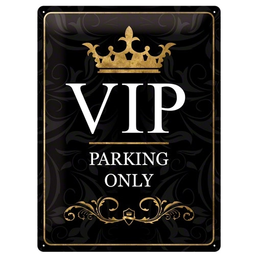 Nostalgic Art VIP Parking Only 30x40cm Large Metal Tin Sign Wall Hanging Decor