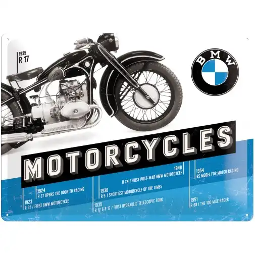 Nostalgic Art BMW Motorcycles 1935 R17 30x40cm Large Metal Sign Home Wall Decor