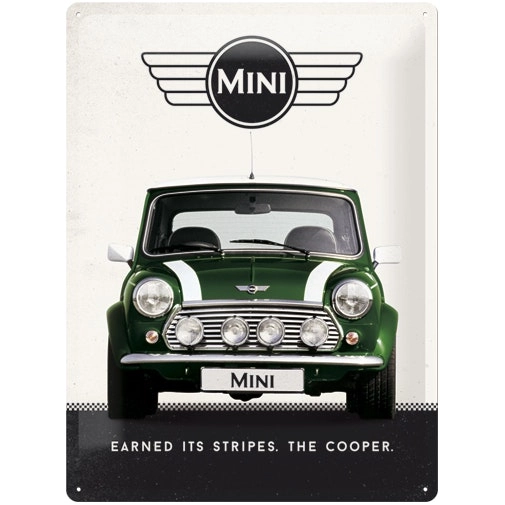 Nostalgic Art Home Wall Hanging Decor Mini Cooper 30x40cm Large Metal Sign Green