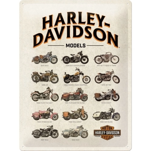 Nostalgic Art Harley-Davidson Model Chart 30x40cm Large Metal Sign Wall Decor