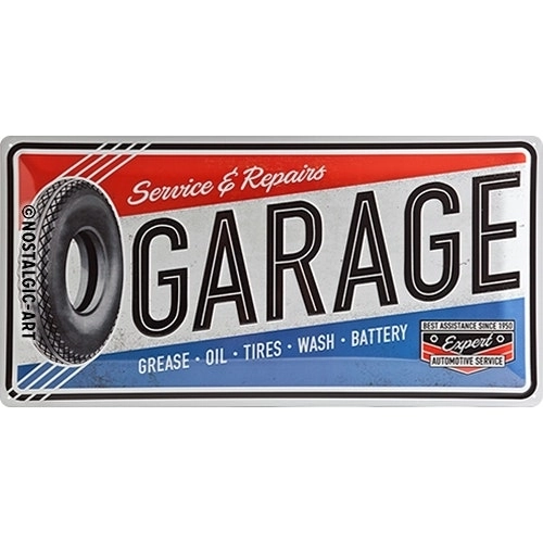 Nostalgic Art Garage 25x50cm Metal Long Sign Home/Office Wall Hanging Decor