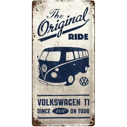 Nostalgic Art VW Bulli The Original Ride 25x50cm Metal Long Sign Home Wall Decor
