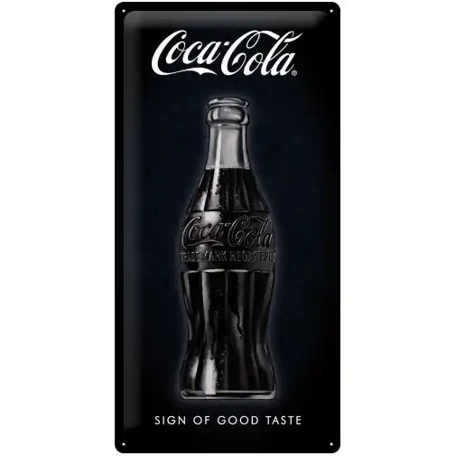 Nostalgic Art Coke Sign Of Good Taste 25x50cm Metal Long Sign Home Wall Decor