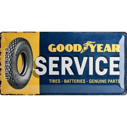 Nostalgic Art Goodyear Service 25x50cm Metal Long Sign Home/Garage Wall Decor