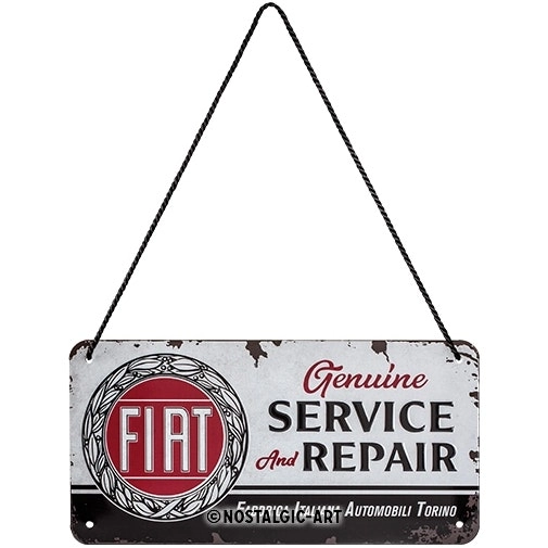 Nostalgic Art Metal 10x20cm Wall Hanging Sign Fiat Service & Repair Home Decor