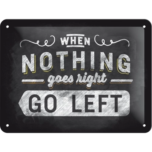 Nostalgic Art 15x20cm Small Wall Hanging Metal Sign Go Left Home/Cafe Decor