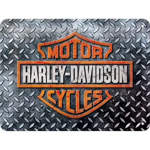 Nostalgic Art 15x20cm Small Wall Metal Sign Harley-Davidson Diamond Plate Decor
