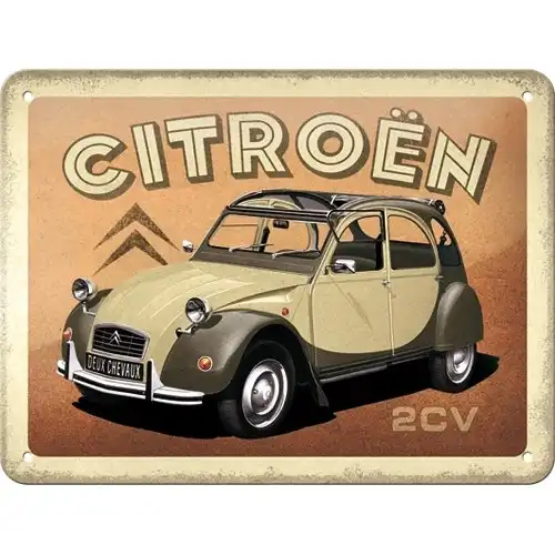 Nostalgic Art 15x20cm Small Wall Hanging Metal Sign Citroën 2CV Home/Cafe Decor