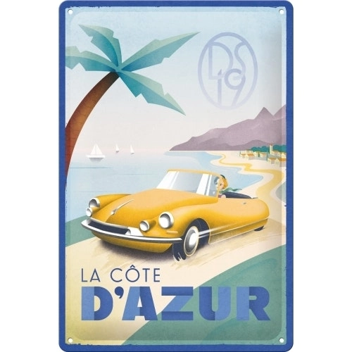 Nostalgic Art Medium Sign 20x30cm Metal Wall Hanging Home Decor La Cote D'Azur