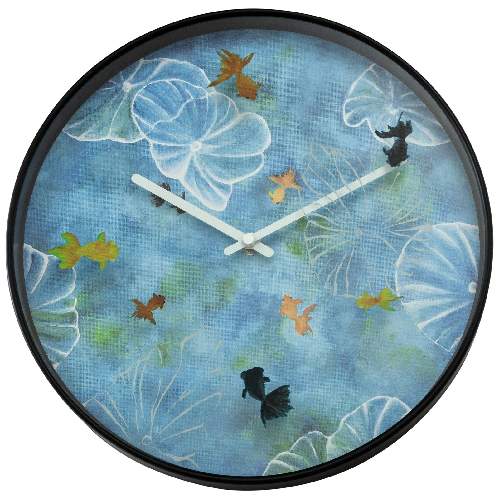 NeXtime Pond Plastic Analogue 30cm Hanging Wall Clock Decor Silent Sweep Blue