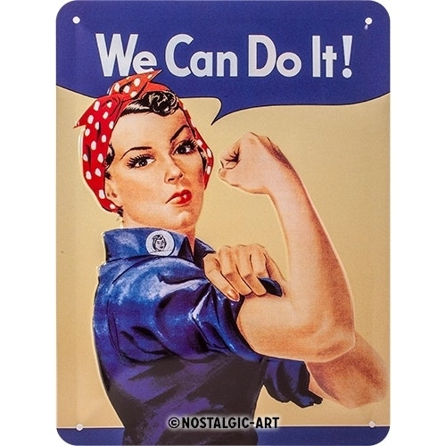 Nostalgic Art 15x20cm Small Wall Hanging Metal Sign We Can Do It Home/Cafe Decor