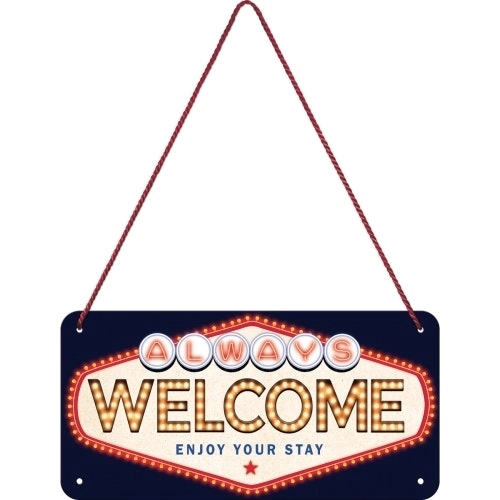 Nostalgic Art Metal 10x20cm Wall Hanging Sign Always Welcome Home/Office Decor