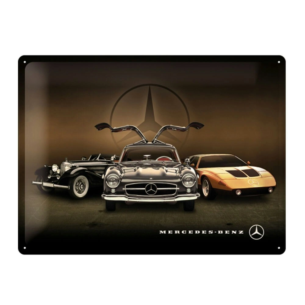 Nostalgic Art 30cm Large Sign Mercedes Benz Steel Decor for Home/Office/Cafe