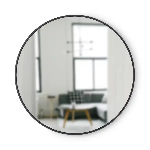 Umbra Hub Round Decorative Wall Hanging Home/Office Décor Mirror Black 94x94x3cm