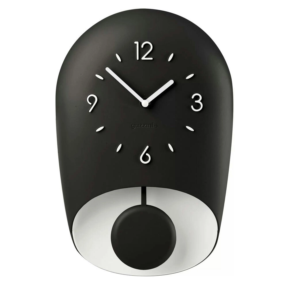 Guzzini Home/Kitchen Hanging Decor 33x22cm Wall Clock w/ Pendulum Bell Black