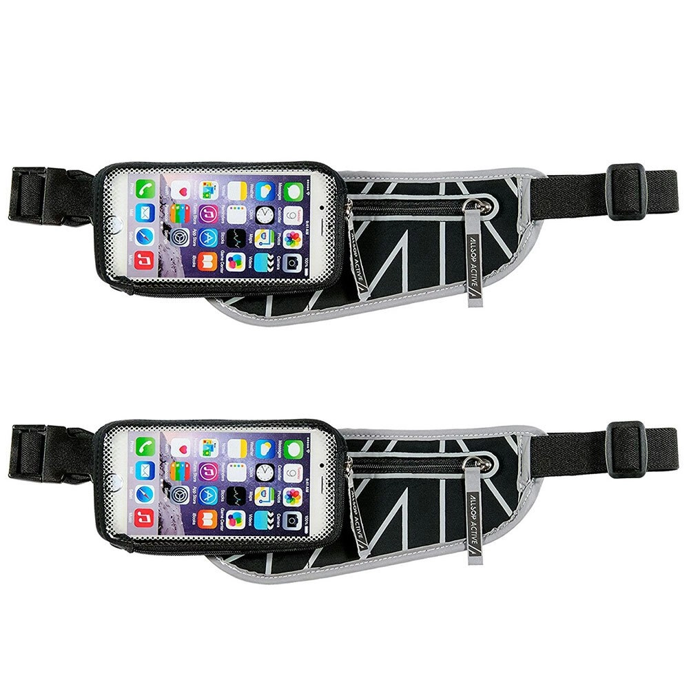 2PK Allsop ClickGo Running/Gym Water Proof Belt w/Zip Pouch/5.7" Case For Phones