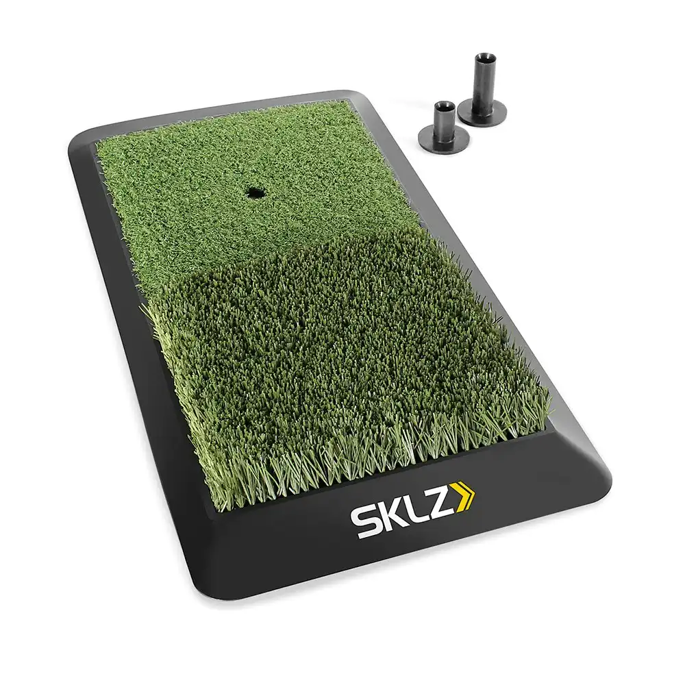 SKLZ 23.5" Golf Training Indoor/Outdoor Portable Grass Launch Pad/Tee Mat Set