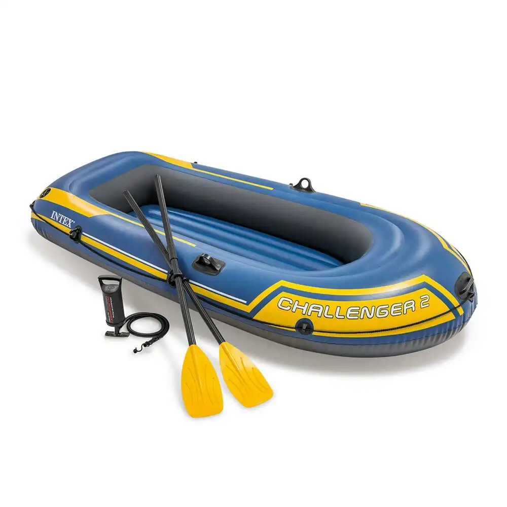 Intex 236cm Challenger 2 Inflatable/Floating Sports Boat w/ Oars/Paddles 14y+