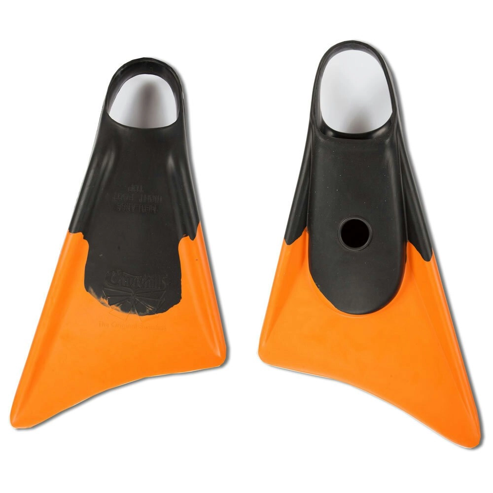 Makapuu Scuba Swimming Fin US 11-12.5 Large Rubber Training Flipper Black/Orange