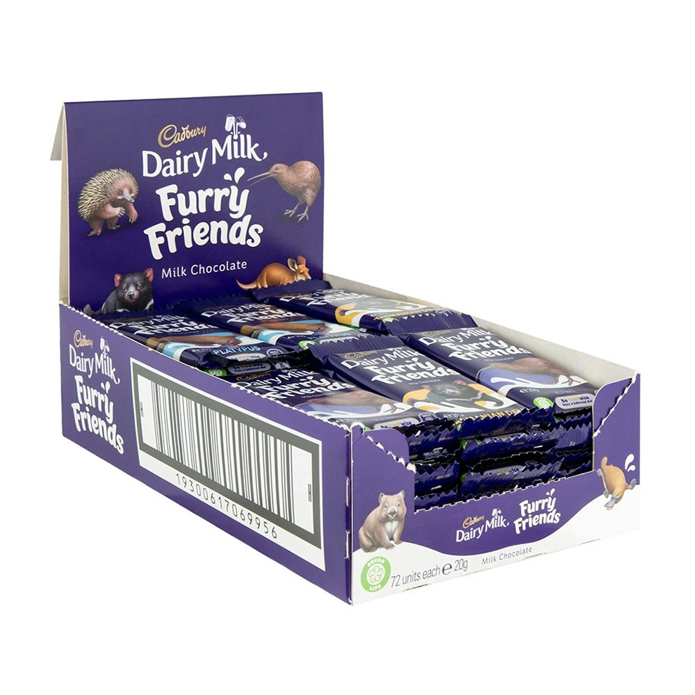 72pc Cadbury Dairy Milk Furry Friends 20g Chocolate Bar Confectionery Sweets