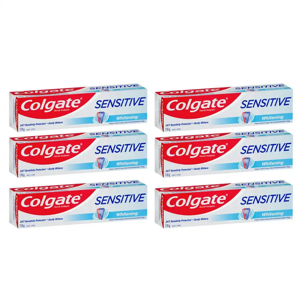 6x Colgate 110g Sensitive Fluoride Toothpaste Dental/Oral Care Whitening