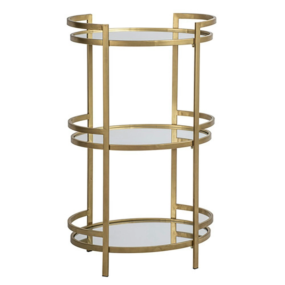 Bradley 89cm Display Unit Storage Rack Stand Glassware Bar Home Organiser Gold