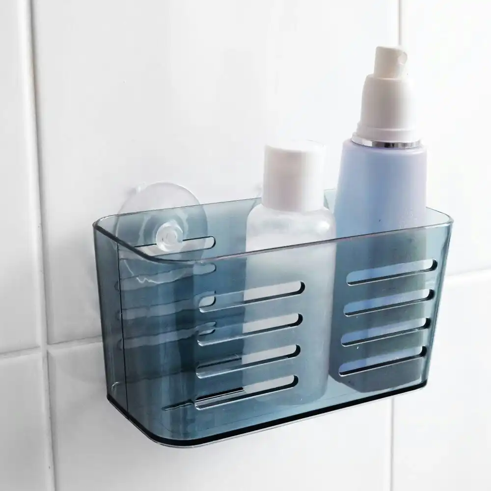 3x Boxsweden Bathroom Basket 15.5cm w/ Suction Shower Bathroom Organiser Asst.