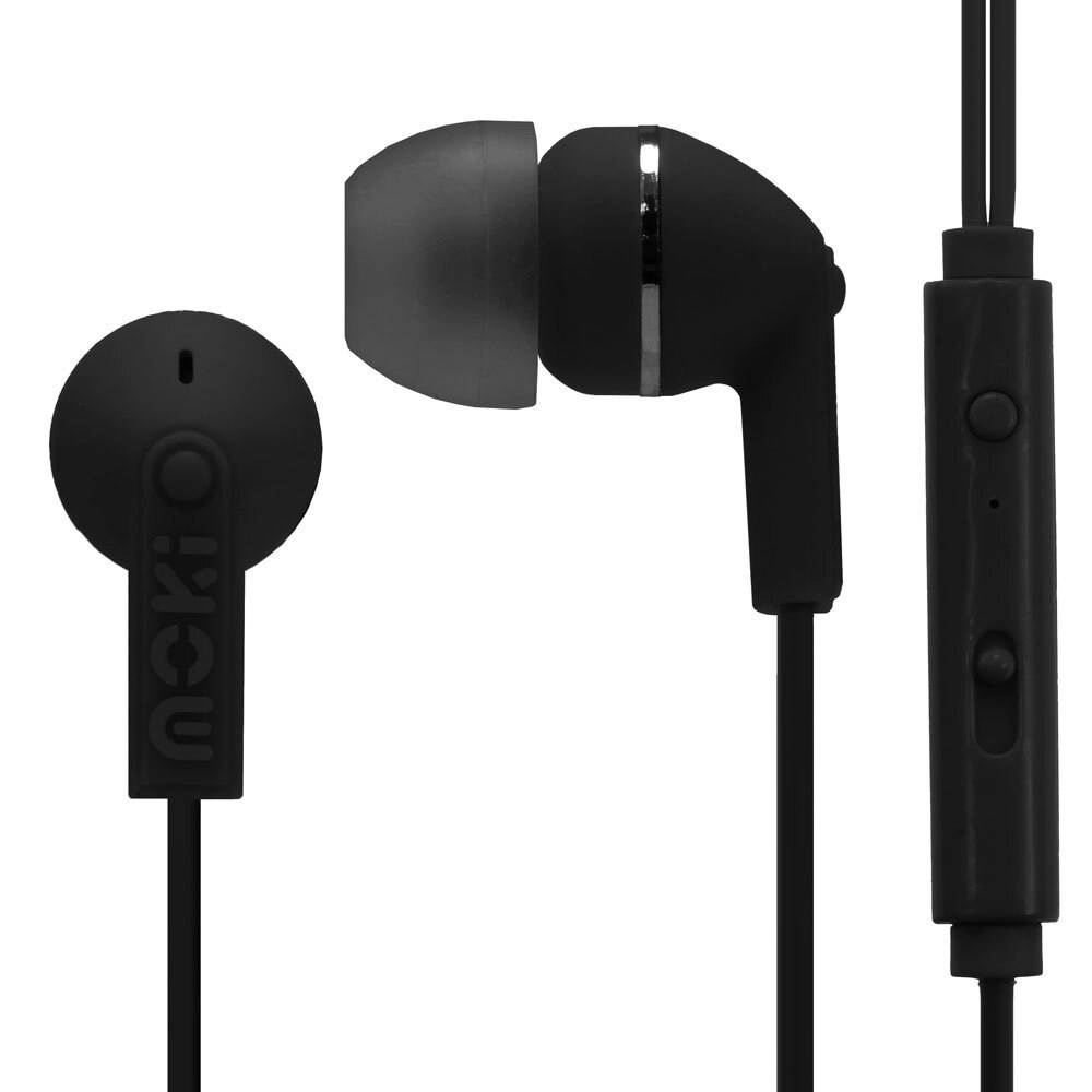 Moki Noise Isolation Earbuds Microphone/Control Headphones/Headset/Earphones BLK