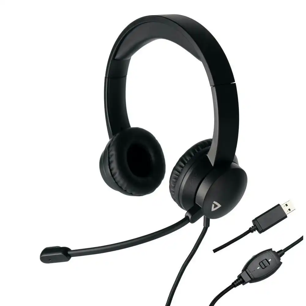 Thronmax USB Computer/Video Call On-Ear Headphones/Headset w/ Microphone Black