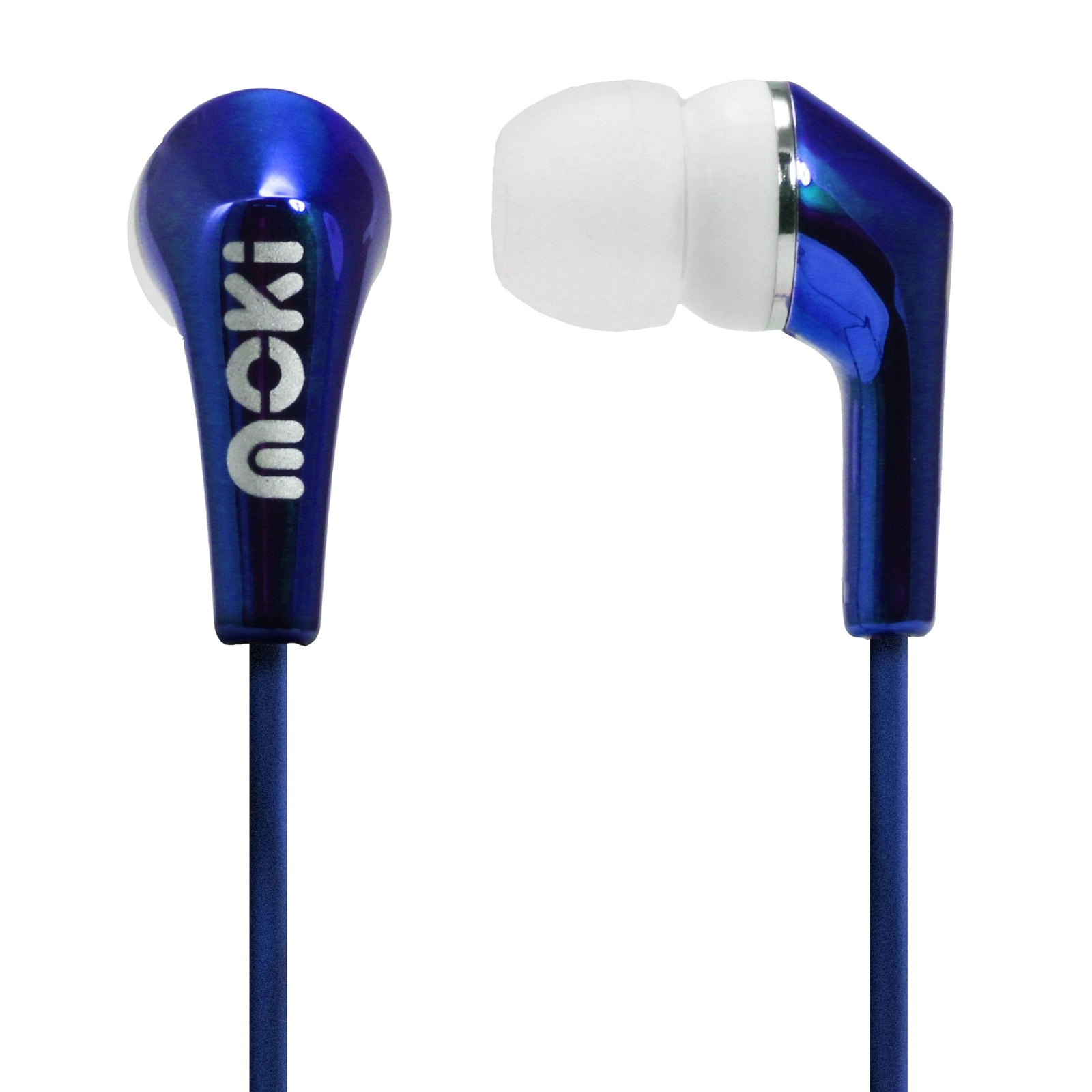 Moki Silicone Buds Metallics Headphones 3.5mm Earphone for iPhone/Android Blue