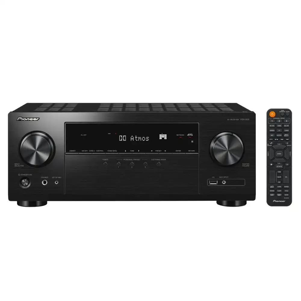 Pioneer VSX-935 Bluetooth AV Receiver 7.2-Channel 8K UHD HDMI/USB Dolby Atmos BK