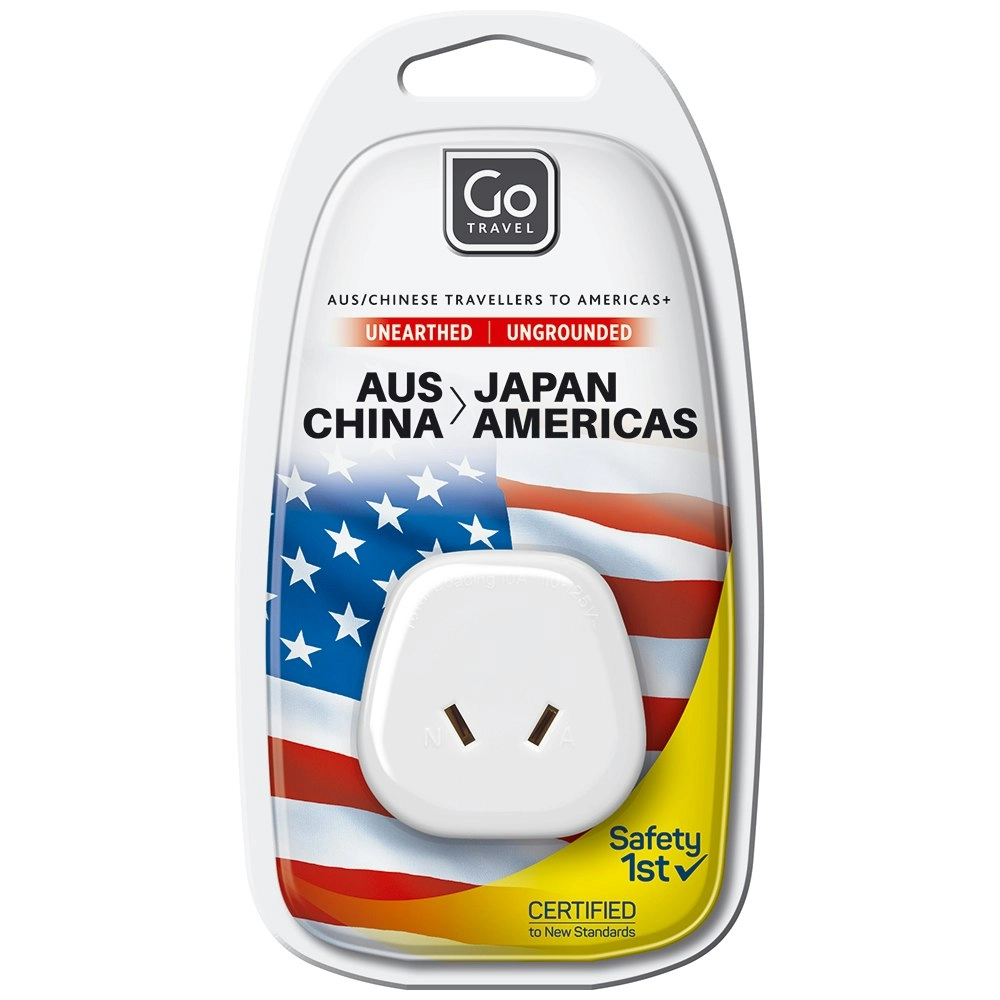 Go Travel AU/NZ To USA/JAPAN Adapter 2 Pin Wall Power Outlet Plug Socket