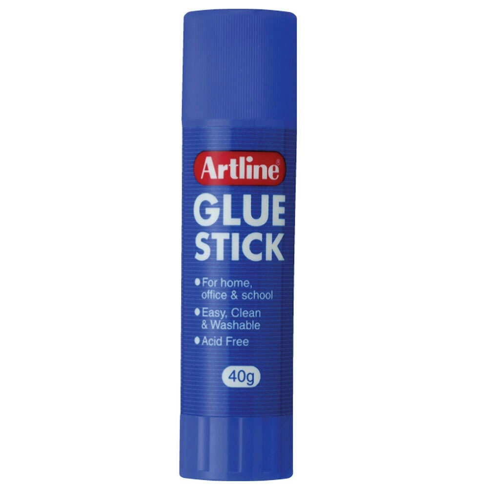 Artline 40g Glue Stick Adhesive School/Office Washable Acid Free Paste Clear