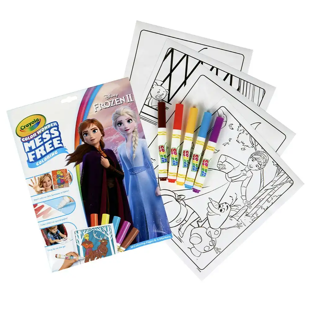 23pc Crayola Disney Frozen 2 Colour Wonder Pages/Markers Drawing Art Kids 3y+