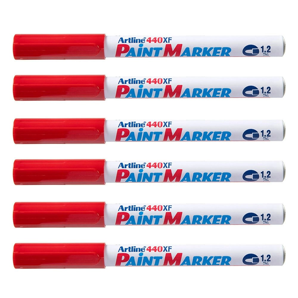 12PK Artline 440 Permanent Paint Marker 1.2mm Bullet Nib - Red