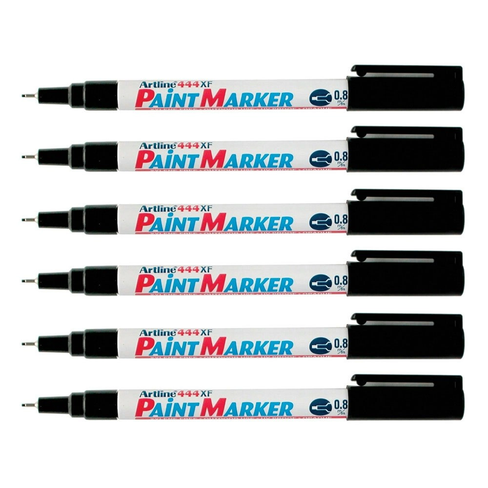 12PK Artline 444 Permanent Paint Marker 0.8mm Bullet Nib - Black